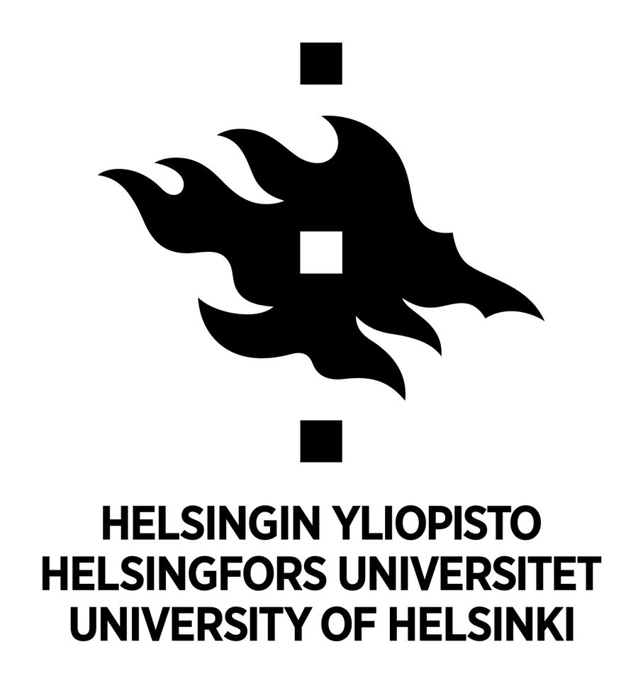 Helsingin yliopiston virallinen logo, teksti suomeksi, ruotsiksi ja englanniksi