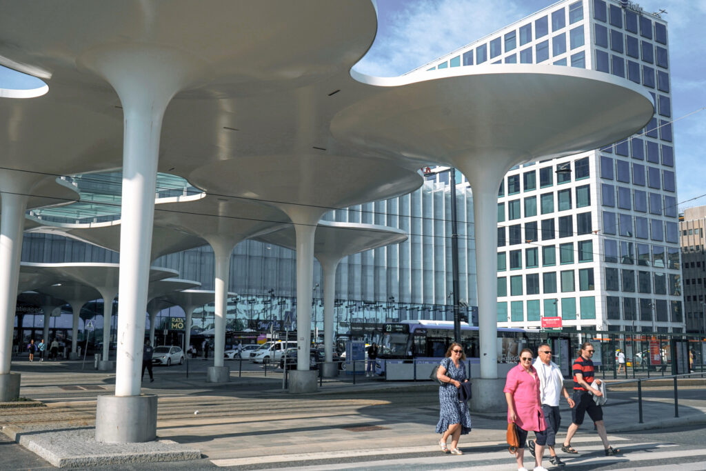 The Tripla building from outside at the Pasila train station